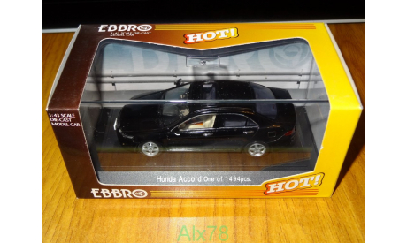 Honda Accord, Blackl Pearl, Ebbro, 1:43, металл, масштабная модель, scale43