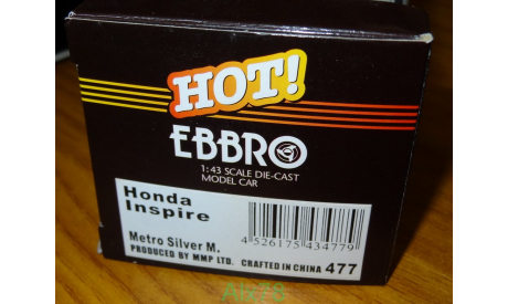 Honda Inspire, Metro Silver, Ebbro, 1:43, металл, масштабная модель, scale43