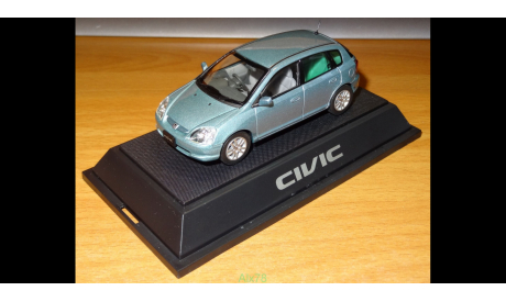 Honda Civic 2001, Green, Ebbro, 1:43, металл, масштабная модель, scale43