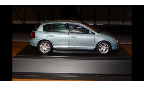 Honda Civic 2001, Green, Ebbro, 1:43, металл, масштабная модель, scale43