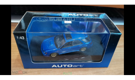 Subaru Impreza WRX Sti Wagon 2001, Blue, Autoart, 1:43, металл, масштабная модель, scale43