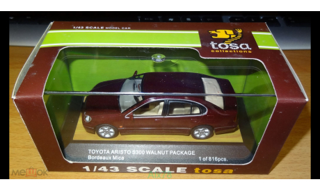 Toyota Aristo S300 Walnut Package JZS160, Bordeaux Mica, Tosa, 1:43, металл, масштабная модель, scale43