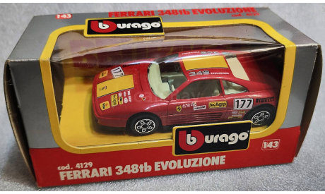 Ferrari 348tb Evoluzione red  1-43 Burago cod.4129, масштабная модель, scale43