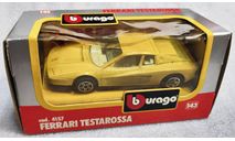 Ferrari Testarossa yellow  1-43 Burago cod.4157, масштабная модель, scale43