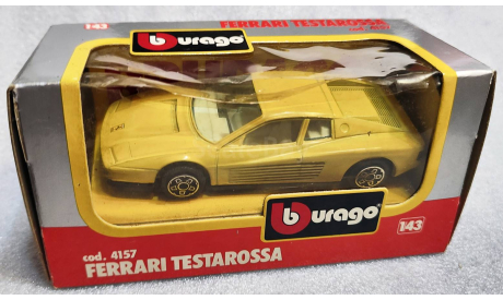 Ferrari Testarossa yellow  1-43 Burago cod.4157, масштабная модель, scale43