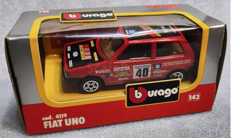 FIAT Uno red 1-43 Burago cod.4119, масштабная модель, scale43