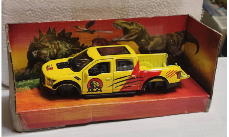 Ford F-150 RAPTOR Динозавры yellow 1/48 Технопарк, масштабная модель, scale48