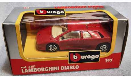 Lamborghini Diablo red 1-43 Burago cod.4151, масштабная модель, scale43