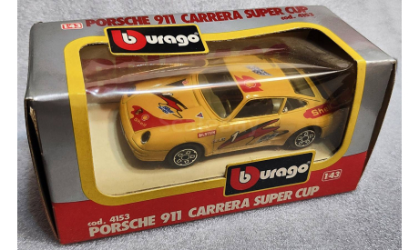Porsche 911 Carrera Super Cup yellow 1-43 Burago cod.4153, масштабная модель, scale43