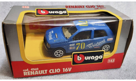 Renault Clio 16V l.blue 1-43 Burago  cod.4160, масштабная модель, scale43