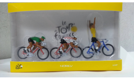Набор из трех велосепидистов Rennrad mit Figur Tour de France-№11,71,112 от производителя Norev в 1:43 масштабе, фигурка, scale43