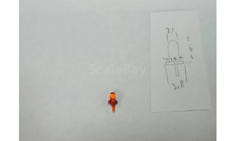 Маяк проблесковый , Мигалка оранжевый Тип 5 в масштабе 1:43, запчасти для масштабных моделей, scale43
