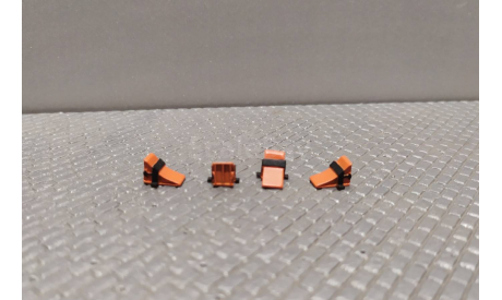Противооткатные упоры ’башмаки’ оранжевые комплект из 4шт в 1:43 масштабе, запчасти для масштабных моделей, scale43