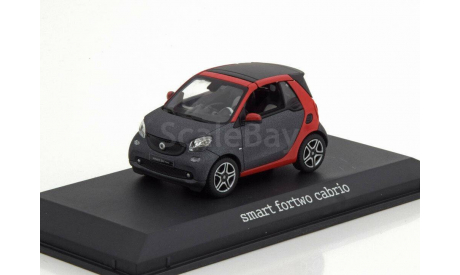 Smart fortwo cabrio 2014 graphit red norev mercedes, масштабная модель, scale43