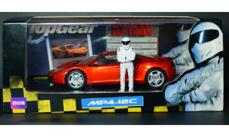 1:43 McLaren MP4-12C Top Gear - Minichamps с фигуркой гонщика - диорама, масштабная модель, 1/43