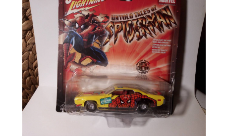 Plymouth Spiderman, масштабная модель, Johnny Lightning, scale43