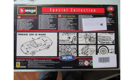 1/18 Ferrari 250 Le Mans 1965/ BBurago, масштабная модель, scale18