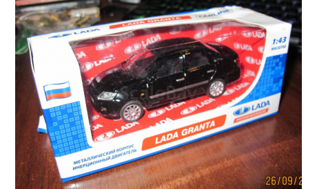 Lada Granta, CarLine (чёрная), масштабная модель, scale43