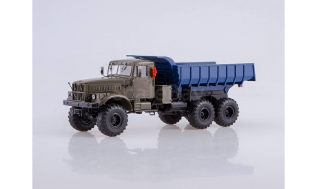 КрАЗ-255Б 6x6 самосвал хаки/синий, масштабная модель, Автоистория (АИСТ), 1:43, 1/43