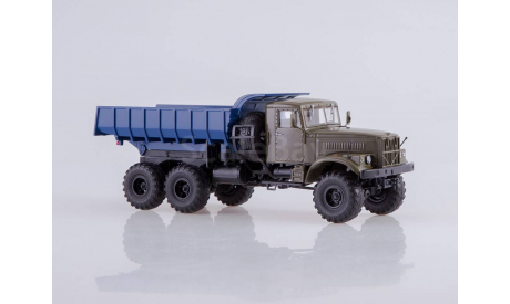 КрАЗ-255Б 6x6 самосвал хаки/синий, масштабная модель, Автоистория (АИСТ), 1:43, 1/43