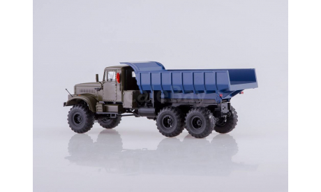 КрАЗ-255Б 6x6 самосвал хаки/синий, масштабная модель, Автоистория (АИСТ), 1:43, 1/43