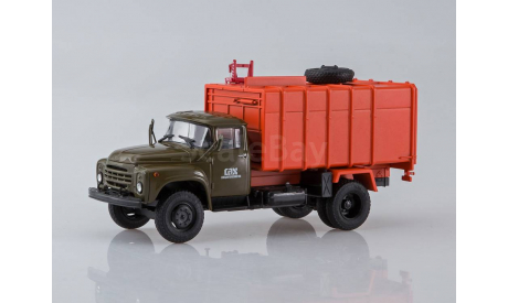 ЗиЛ-130 КО-413 Мусоровоз хаки/оранжевый, масштабная модель, Автоистория (АИСТ), 1:43, 1/43