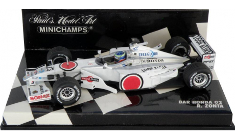 F1 Болид Формулы 1 - Bar Honda 02 R. Zonta, масштабная модель, 1:43, 1/43, Minichamps