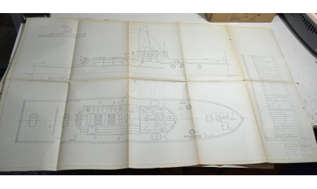 Чертёж  Речной буксирный катер (заводской вариант чертежей), литература по моделизму