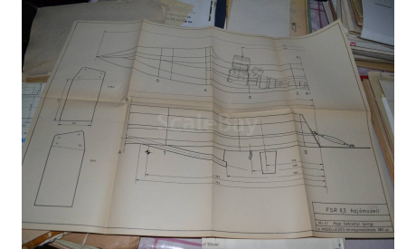 Чертеж Модель скоростная р.упр.FSR-6,5(1 лист. А1 с двух сторон)(прилож.к журн), литература по моделизму