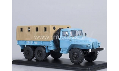 Миасский грузовик урал-375Д бортовой с тентом (голубой) ssm, масштабная модель, Start Scale Models (SSM), scale43