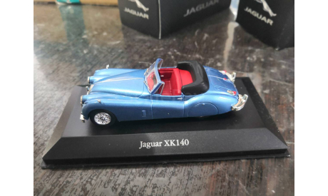 Jaguar XK 140 Roadster 1957 голубой, масштабная модель, Atlas, scale43