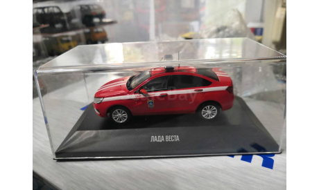 Lada Vesta ЛАДА ВЕСТА ПОЖАРНАЯ ОХРАНА, масштабная модель, ВАЗ, scale43