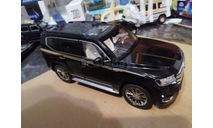 Toyota Land Cruiser LC300 1:18 black, масштабная модель, scale18