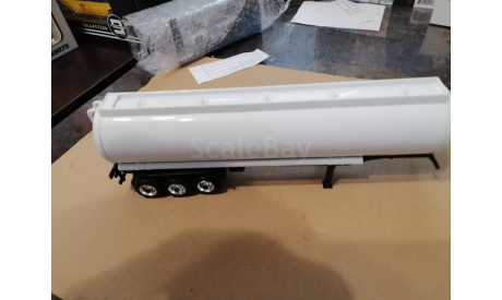 полуприцеп бочка трехосный белый, масштабная модель, scale43