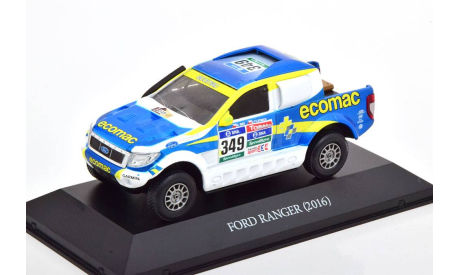 Dakar 2016 Ford Ranger #349 Rally Dakar Daniel Mas Valdes Chile, белый с синим и желтым, масштабная модель, Altaya, scale43