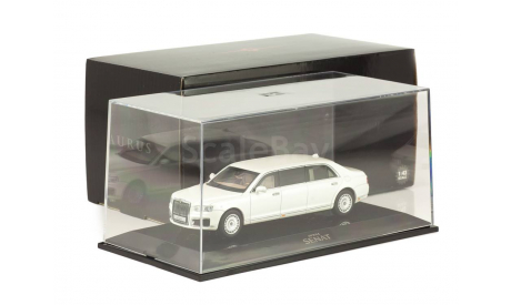 Aurus Senat Limousine 2018 белый dip, масштабная модель, DiP Models, scale43