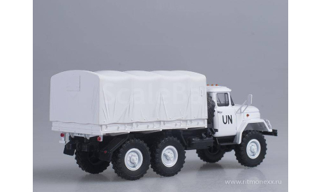 ЗИЛ-131 бортовой с тентом (6x6) ООН аист, масштабная модель, Автоистория (АИСТ), scale43