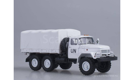 ЗИЛ-131 бортовой с тентом (6x6) ООН аист, масштабная модель, Автоистория (АИСТ), scale43