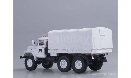 ЗИЛ-131 бортовой с тентом (6x6) ООН аист, масштабная модель, Автоистория (АИСТ), scale43