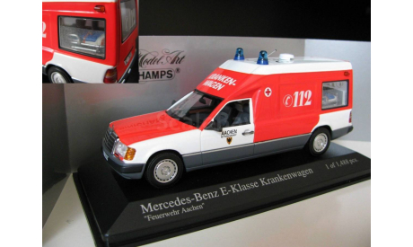 Mercedes Benz 300 D E class Ambulance Krankenwagen W124 VF124 1:43 Minichamps Мерседес Миничампс, масштабная модель, 1/43, Mercedes-Benz