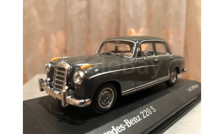 Mercedes Benz 220 S W128 Ponton 1:43 Minichamps Grey Мерседес Понтон Миничампс, масштабная модель, 1/43, Mercedes-Benz