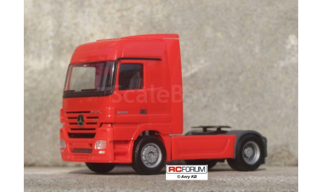 Herpa 1:87 HO -- тягач Mercedes-Benz Actros красный, масштабная модель, scale87