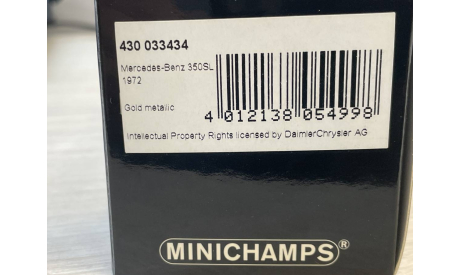 Mercedes 350SL 1972 Minichamps 1:43, масштабная модель, Mercedes-Benz, scale43