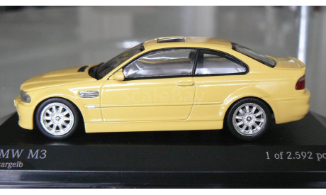 BMW M3 COUPE [E46] 2000 YELLOW 1/43 Minichamps, масштабная модель, 1:43