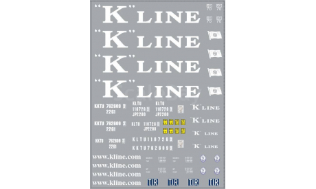Декаль Контейнеры K-Line (100х140) DKM0092, фототравление, декали, краски, материалы, scale43, maksiprof