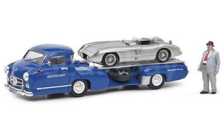 Schuco. Mercedes-Benz Blue Wonder with 300 SLR car с фигуркой, масштабная модель, 1:43, 1/43