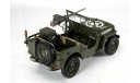 IXO. JEEP Willys USA с прицепом и пушкой 1943 Olive Green, масштабная модель, 1:8, 1/8, Premium X