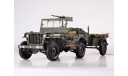 IXO. JEEP Willys USA с прицепом и пушкой 1943 Olive Green, масштабная модель, 1:8, 1/8, Premium X