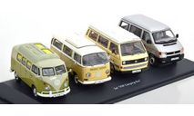 Schuco. Набор VW Camping Bus T1, T2, T3, T4, масштабная модель, 1:43, 1/43, Volkswagen