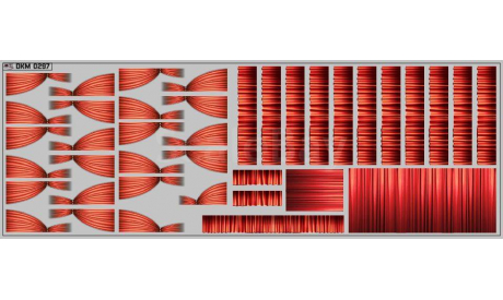 Декаль. Шторки для Ikarus 250,Красные (200х70) DKM0262, фототравление, декали, краски, материалы, scale43, maksiprof